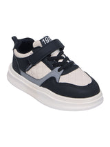 Black Synthetic Leather Velcro Sneakers For Kids-Unisex (TC-A12-BLK)