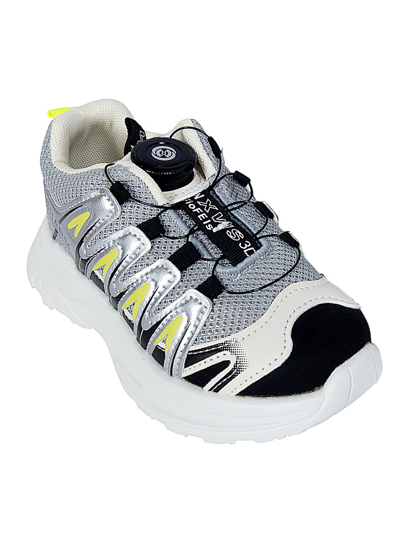 Grey Black Mesh Speed Laces Sneakers For Kids-Unisex (TC-A219-B-GRYBLK)