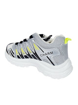 Grey Black Mesh Speed Laces Sneakers For Kids-Unisex (TC-A219-B-GRYBLK)