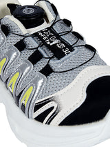 Grey Black Mesh Speed Laces Sneakers For Kids-Unisex (TC-A219-B-GRYBLK)