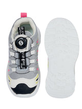 Grey Pink Mesh Speed Laces Sneakers For Kids-Unisex (TC-A219-B-GRYPNK)
