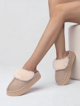 Beige Suede Winter Warm Flatform Flats (TC-AM02-1755-BEIG)