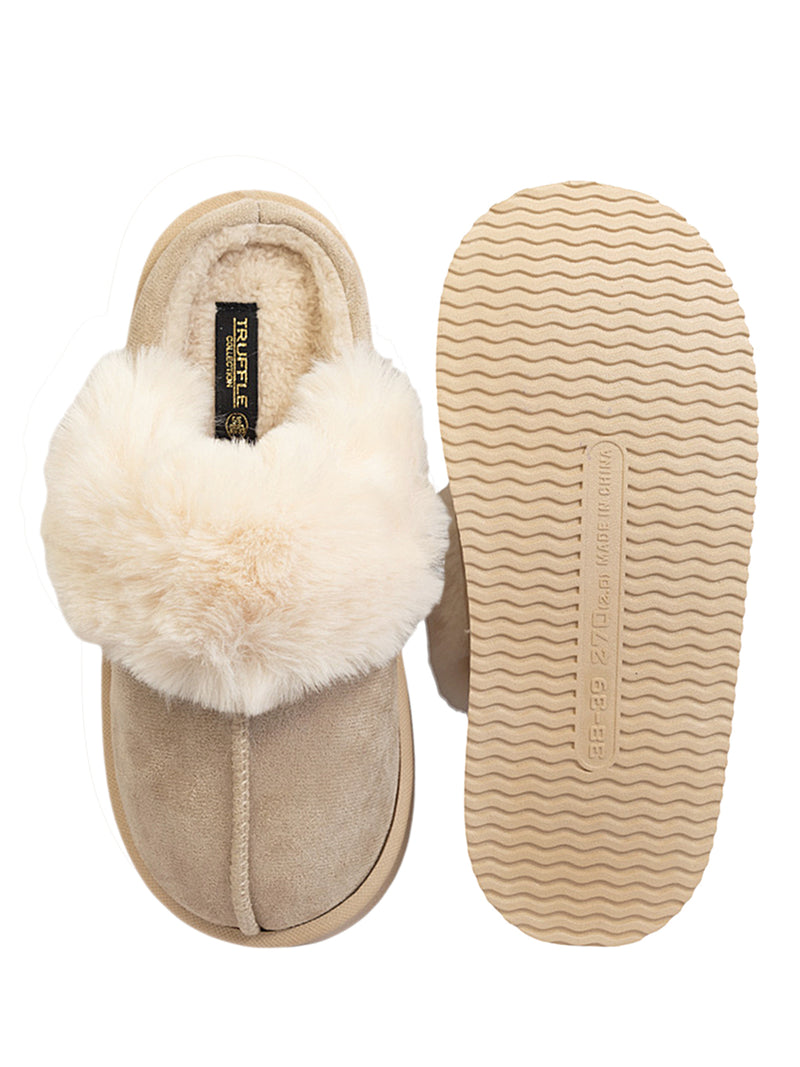 Beige Suede Winter Warm Flatform Flats (TC-AM02-1755-BEIG)