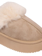 Beige Suede Winter Warm Flatform Flats (TC-AM02-1755-BEIG)