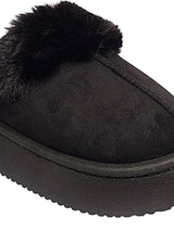 Black Suede Winter Warm Flatform Flats (TC-AM02-1755-BLK)