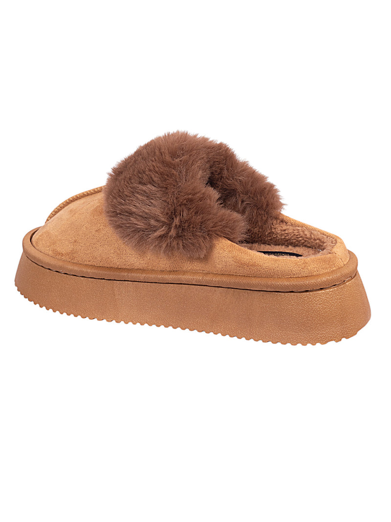 Camel Suede Winter Warm Flatform Flats (TC-AM02-1755-CAM)