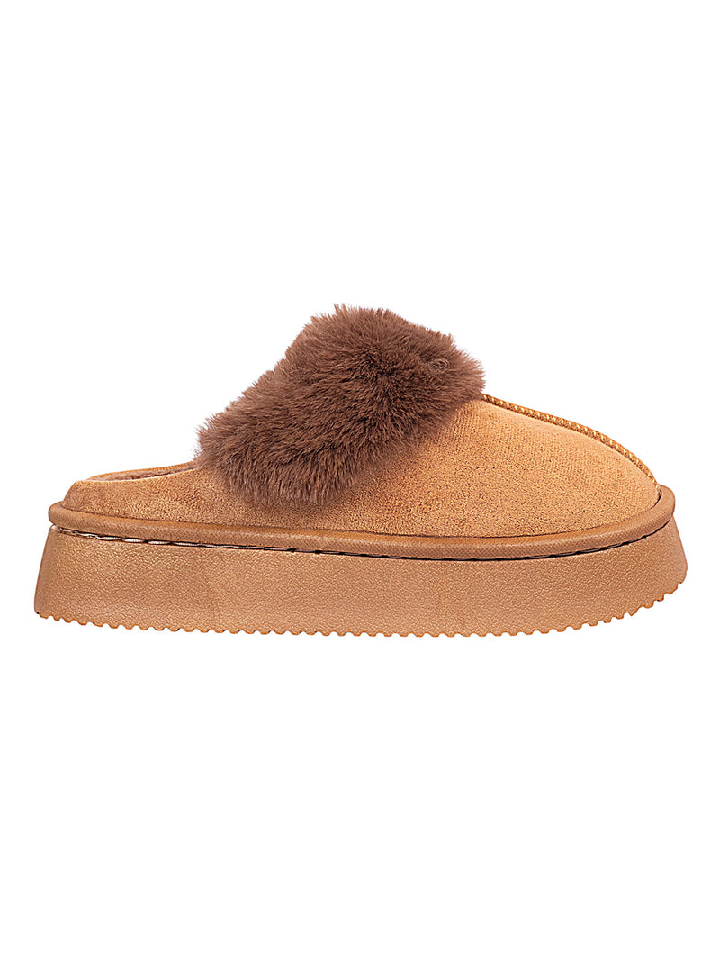 Camel Suede Winter Warm Flatform Flats (TC-AM02-1755-CAM)