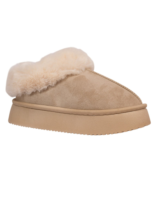 Beige Suede Winter Warm Flatform Boots (TC-AM02-1758-BEIG)