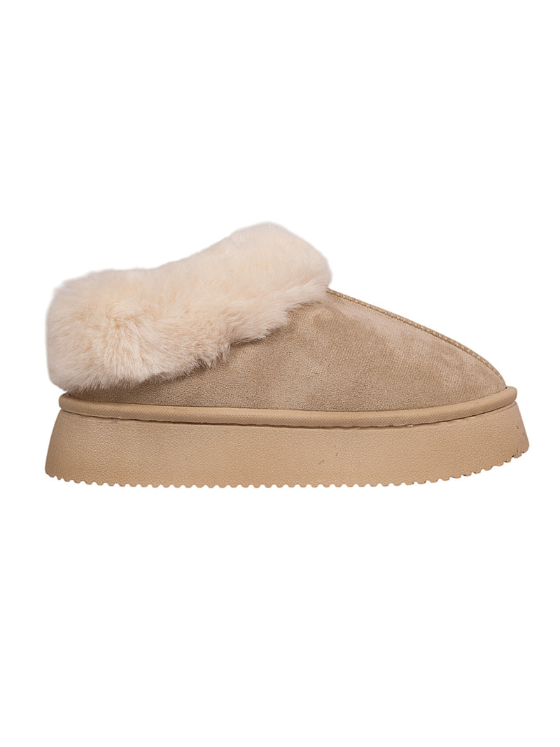 Beige Suede Winter Warm Flatform Boots (TC-AM02-1758-BEIG)