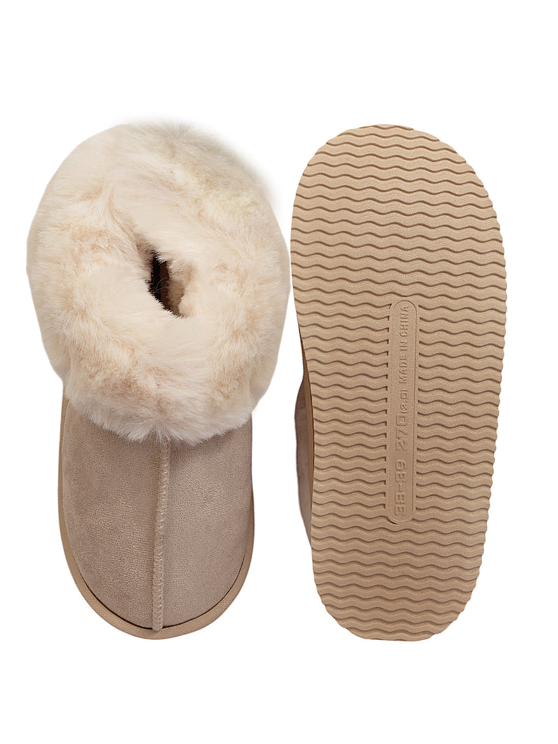 Beige Suede Winter Warm Flatform Boots (TC-AM02-1758-BEIG)