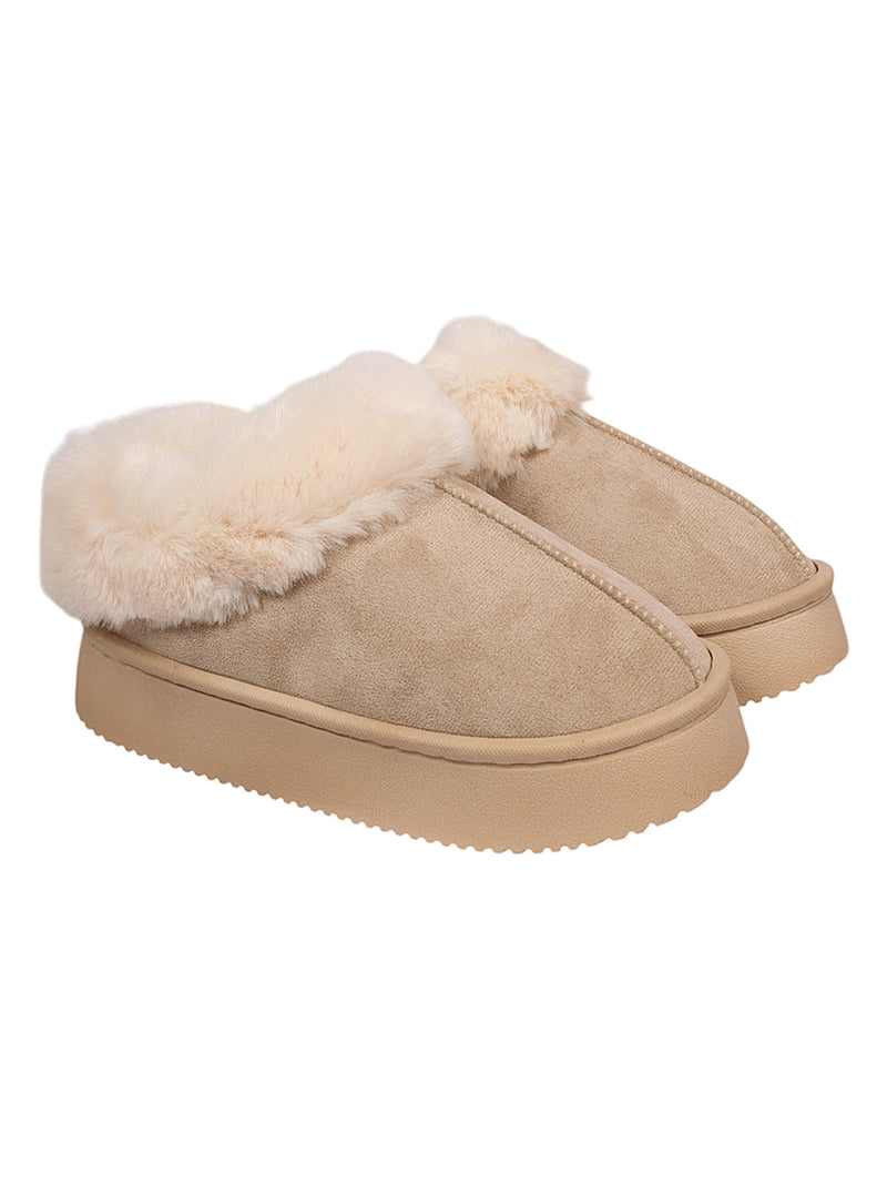 Beige Suede Winter Warm Flatform Boots (TC-AM02-1758-BEIG)
