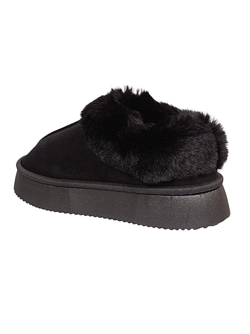 Black Suede Winter Warm Flatform Boots (TC-AM02-1758-BLK)