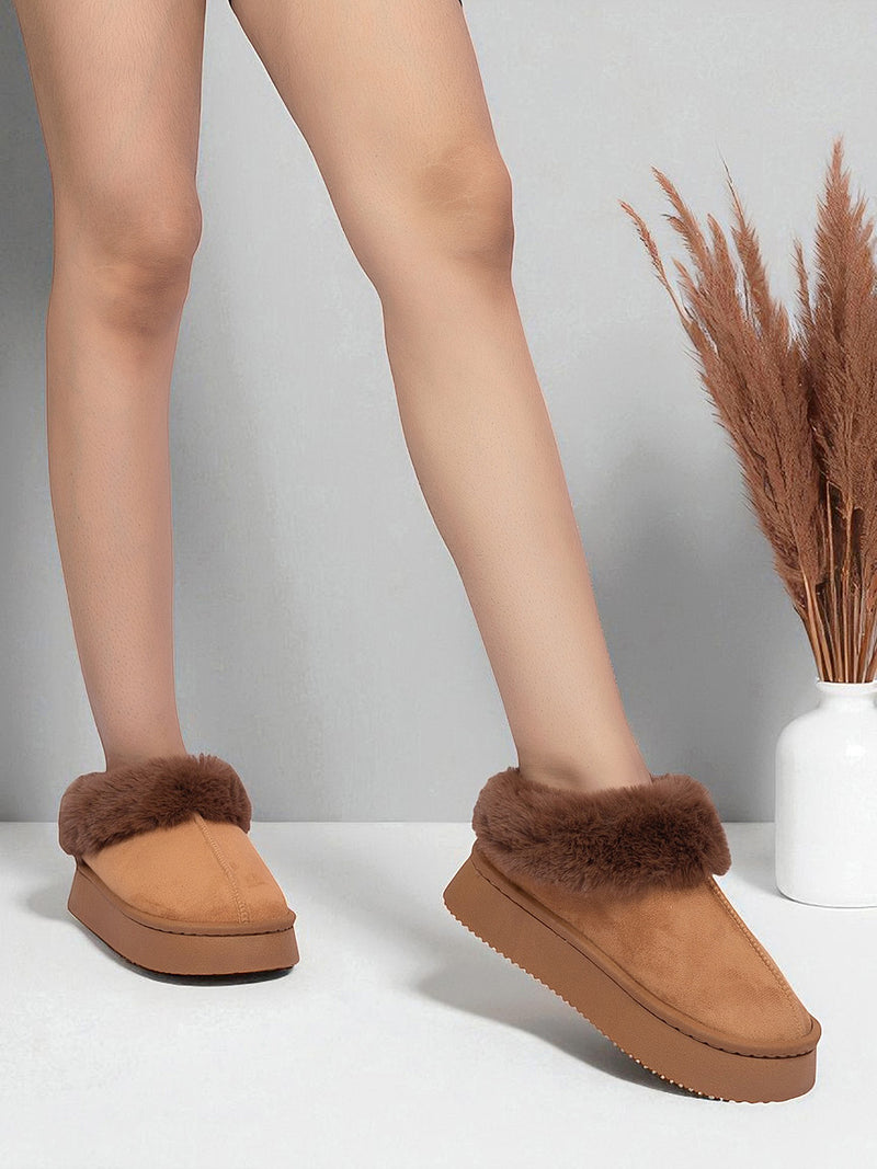 Camel Suede Winter Warm Flatform Boots (TC-AM02-1758-CAM)