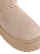 Beige Suede Winter Thick Sole Snow Ankle Boot (TC-AM08-217-BEIG)