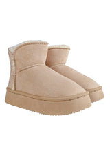 Beige Suede Winter Thick Sole Snow Ankle Boot (TC-AM08-217-BEIG)
