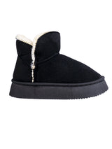 Black Suede Winter Thick Sole Snow Ankle Boot (TC-AM08-217-BLK)