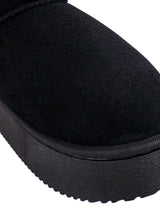 Black Suede Winter Thick Sole Snow Ankle Boot (TC-AM08-217-BLK)
