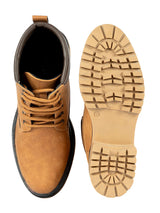 Tan Synthetic Leather Lace-Up Block Heel Ankle Boot (TC-AVI-03-TAN)