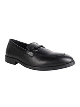 Black Synthetic Leather Solid Round Toe Loafers For Men (TC-AVI-04-BLK)