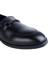 Black Synthetic Leather Solid Round Toe Loafers For Men (TC-AVI-04-BLK)