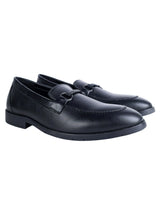 Black Synthetic Leather Solid Round Toe Loafers For Men (TC-AVI-04-BLK)