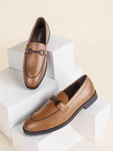 Tan Synthetic Leather Solid Round Toe Loafers For Men (TC-AVI-04-TAN)