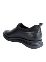 Black Synthetic Leather Round Toe Lace Up Brogues Shoes For Men (TC-AVI-05-BLK)