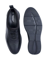 Black Synthetic Leather Round Toe Lace Up Brogues Shoes For Men (TC-AVI-05-BLK)