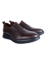 Brown Synthetic Leather Round Toe Lace Up Brogues Shoes For Men (TC-AVI-05-BRO)