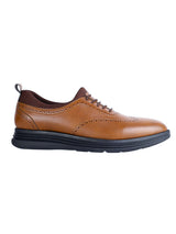Tan Synthetic Leather Round Toe Lace Up Brogues Shoes For Men (TC-AVI-05-TAN)