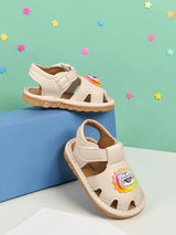 Beige Synthetic Leather LED Light And Chu-Chu Sound Musical Comfort Flat Sandals (TC-B13-BEIG)
