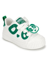 White Green PU Lace-Up Sneakers For Kids-Unisex (TC-B537-WHTGRN)