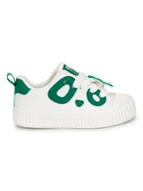 White Green PU Lace-Up Sneakers For Kids-Unisex (TC-B537-WHTGRN)
