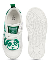 White Green PU Lace-Up Sneakers For Kids-Unisex (TC-B537-WHTGRN)