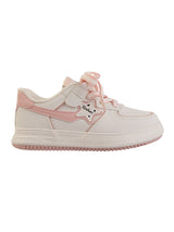 White Pink Synthetic Leather Lace-Up Sneakers For Kids-Unisex (TC-B559-WHTPNK)
