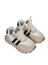 Black Synthetic Leather Lace-Up Sneakers For Kids-Unisex (TC-C228-B-BLK)