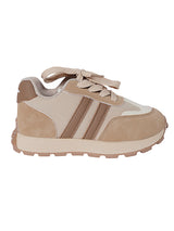 Brown Synthetic Leather Lace-Up Sneakers For Kids-Unisex (TC-C228-BRO)