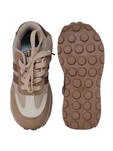 Brown Synthetic Leather Lace-Up Sneakers For Kids-Unisex (TC-C228-BRO)