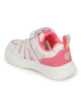 White Pink Mesh Velcro Sneakers For Kids-Unisex (TC-C557-WHTPNK)