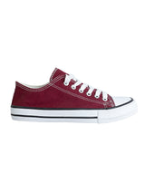 Burgundy Canvas Top Design And Durable Sole Lace Up Sneakers (TC-CAN1-BUR)
