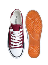 Burgundy Canvas Top Design And Durable Sole Lace Up Sneakers (TC-CAN1-BUR)