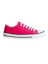 Fuchsia Pink Canvas Top Design And Durable Sole Lace Up Sneakers (TC-CAN1-FUCH)