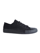 Black Canvas Top Design And Durable Sole Lace Up Sneakers (TC-CAN1-TOTBLK)