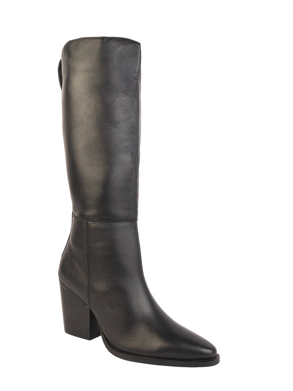 Black Leather Winter High-End Stylish Long Boots (TC-CARVELLA-BLK)