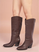 Tan Leather Winter High-End Stylish Long Boots (TC-CARVELLA-TAN)