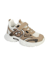 Beige Mesh Top Design And Durable Sole Velcro Sneakers For Kids-Unisex (TC-F33-2-BEIG)