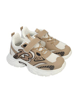 Beige Mesh Top Design And Durable Sole Velcro Sneakers For Kids-Unisex (TC-F33-2-BEIG)