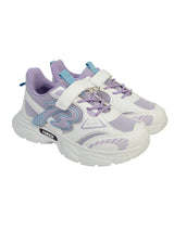 Purple Mesh Top Design And Durable Sole Velcro Sneakers For Kids-Unisex (TC-F33-2-PUR)