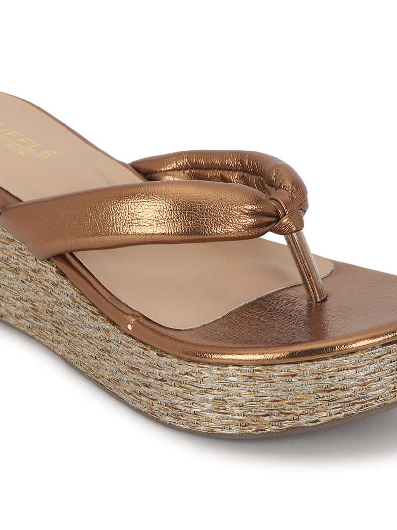 Copper PU Slip-On Wedges (TC-G08407-CPR)