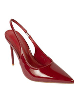 Burgundy Patent Leather Pointed Toe Stiletto Pumps (TC-H1223-BUR)